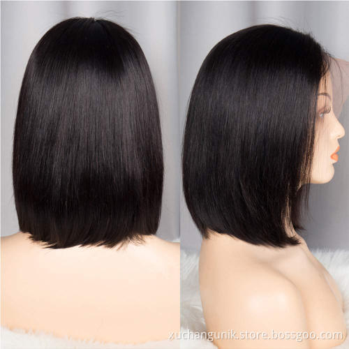Uniky Brazilian Straight Short Bob Wigs Human Hair 13x4 Lace Front Wigs For Black Women PrePlucked With Baby Hair 150% Density